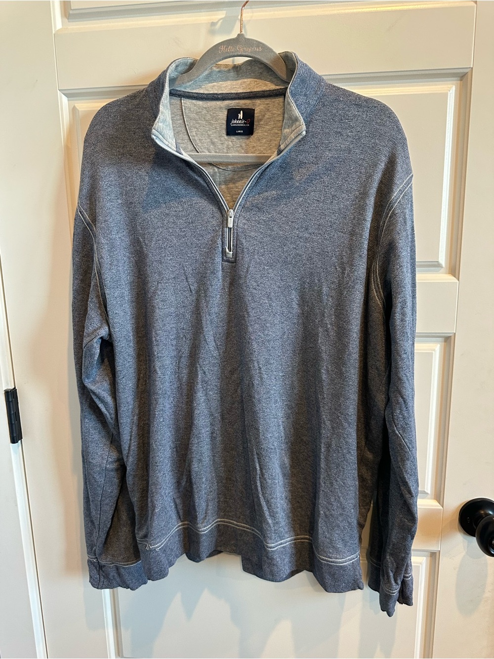 Johnnie-O Large Gray Quarter Zip Pullover Men’s Golf Performance Sweater